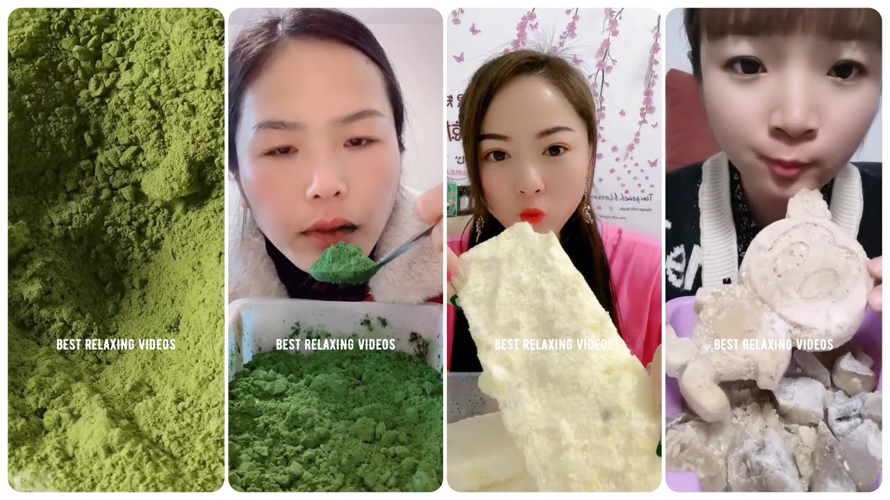 [ASMR] MATCHA TEA ICE EATING 🍵💚 & BUCKWHEAT TEA ICE EATING 💛 & HARD ICE EATING 😋 2