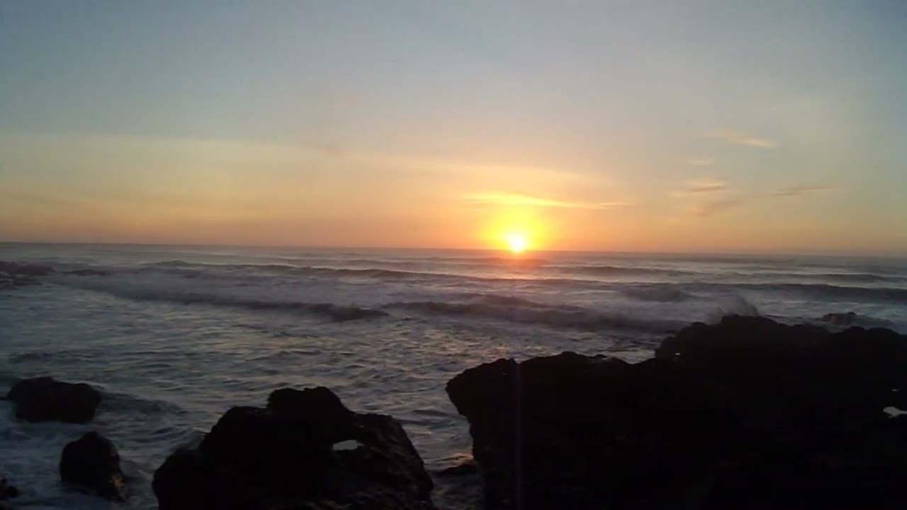 Sunset on the ocean at Yachats Oregon