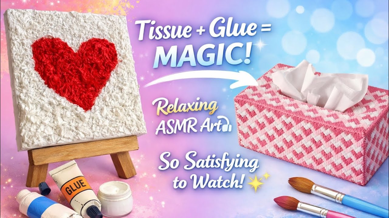 DIY Tissue Paper Texture Art on Canvas | Easy Textured Painting Tutorial