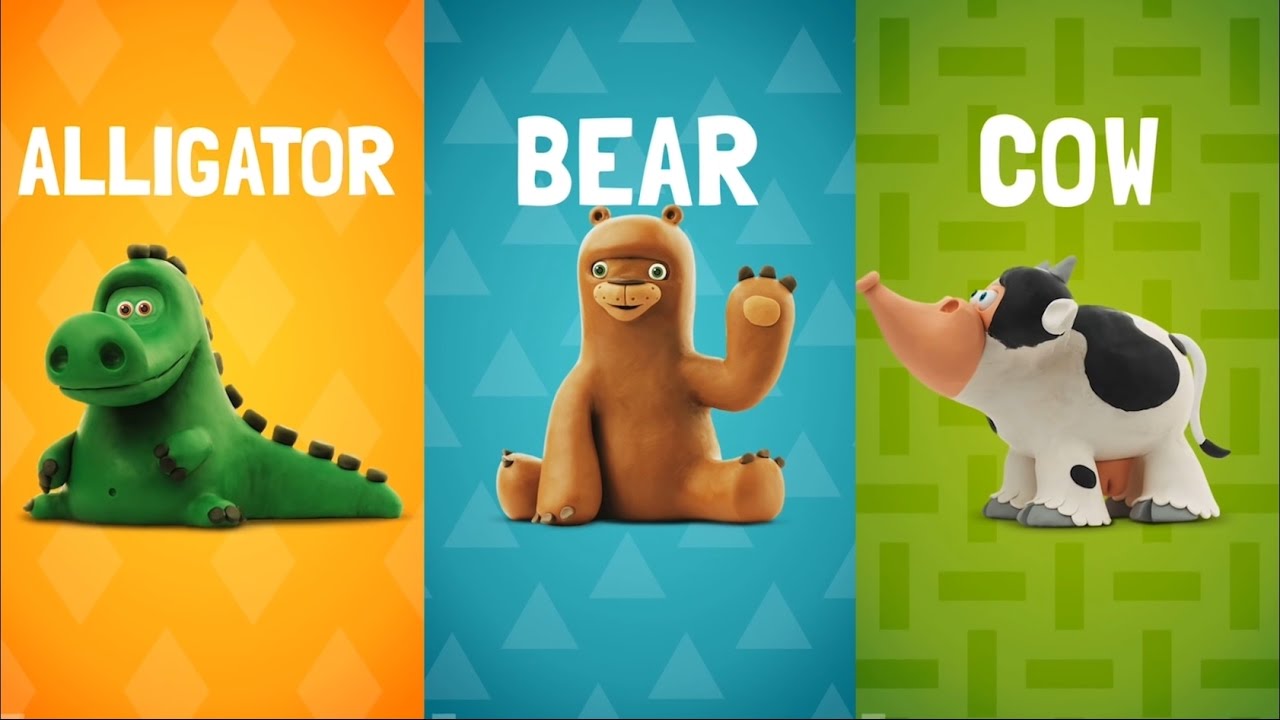 Talking Zoo ABC Teach The Alphabet And Song. learn letters from A to Z Plasticine Alphabet