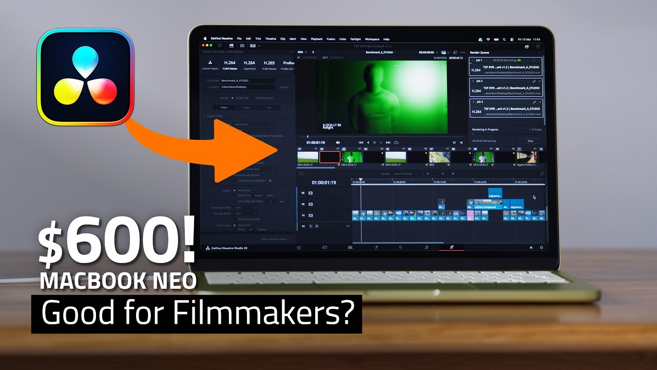MacBook NEO for FILMMAKERS - Can DaVinci Resolve work with 8GB of RAM - Tests and Buying Advice