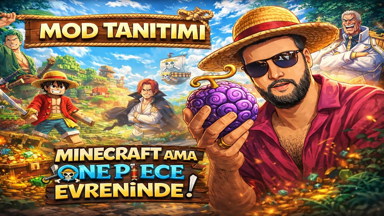 Minecraft Ama One Piece Evreninde! | Efsane Mod Paketi Tanıtımı #minecraft #onepiece