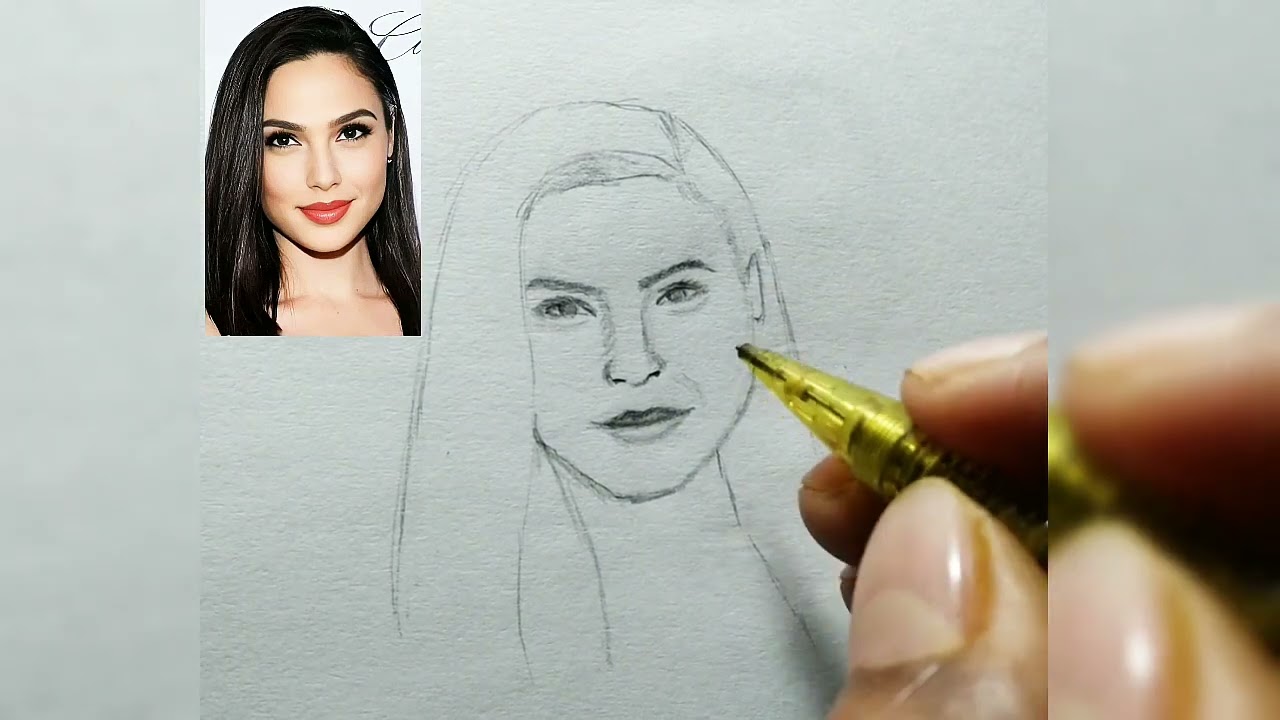 Gal Gadot Portrait Drawing | Loomis Method (Pencil)
