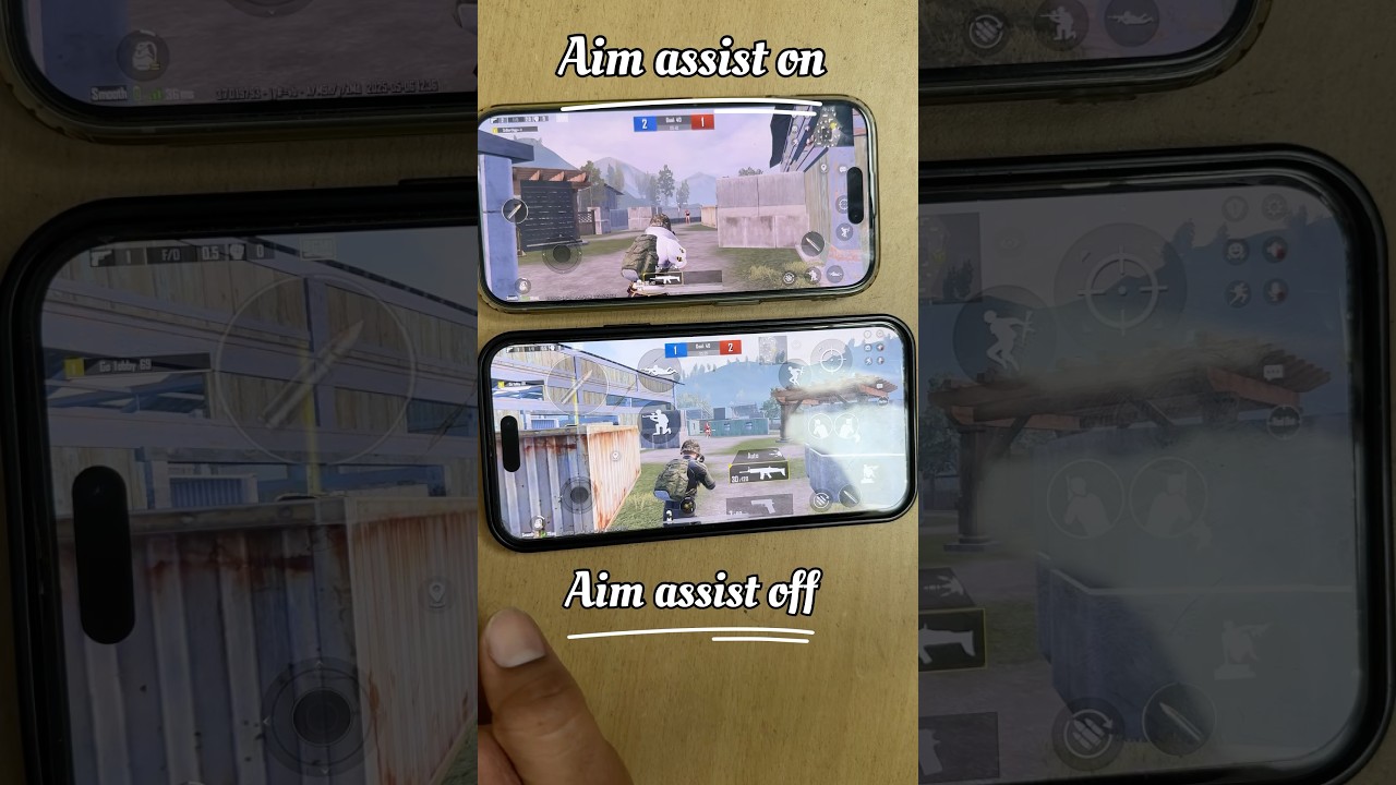 Aim assist on vs off bgmi test🥵