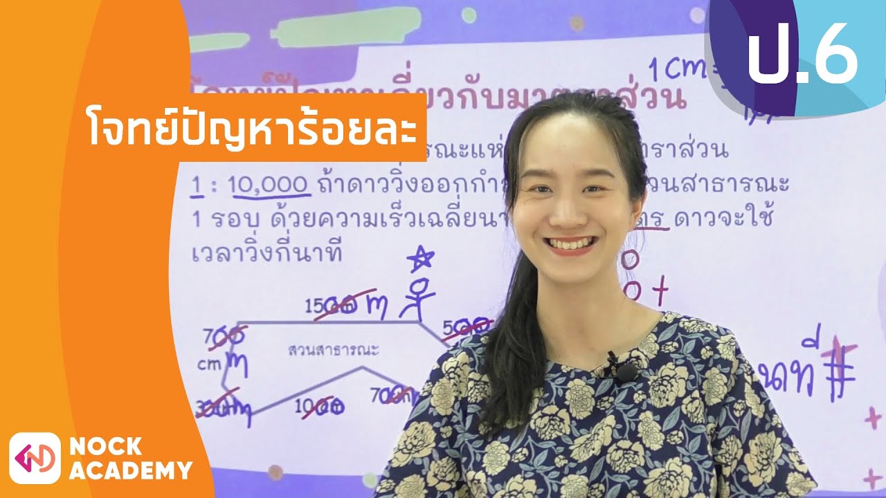 วิชาคณิตศาสตร์ ชั้น ป.6 เรื่อง โจทย์ปัญหาร้อยละ