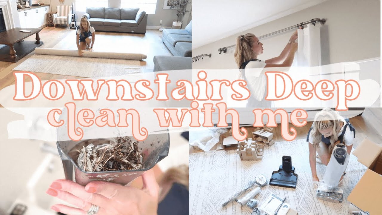 DOWNSTAIRS DEEP CLEAN WITH ME // CLEANING MOTIVATION // TYPICALLY KATIE