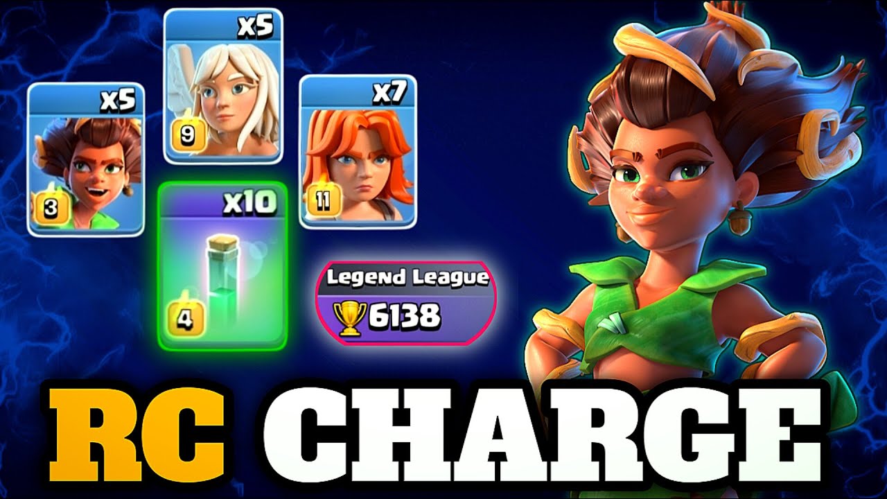 BEST RC CHARGE with 10 invisible spell | Root Rider Valkyrie Healer attack strategy [clash of clans]