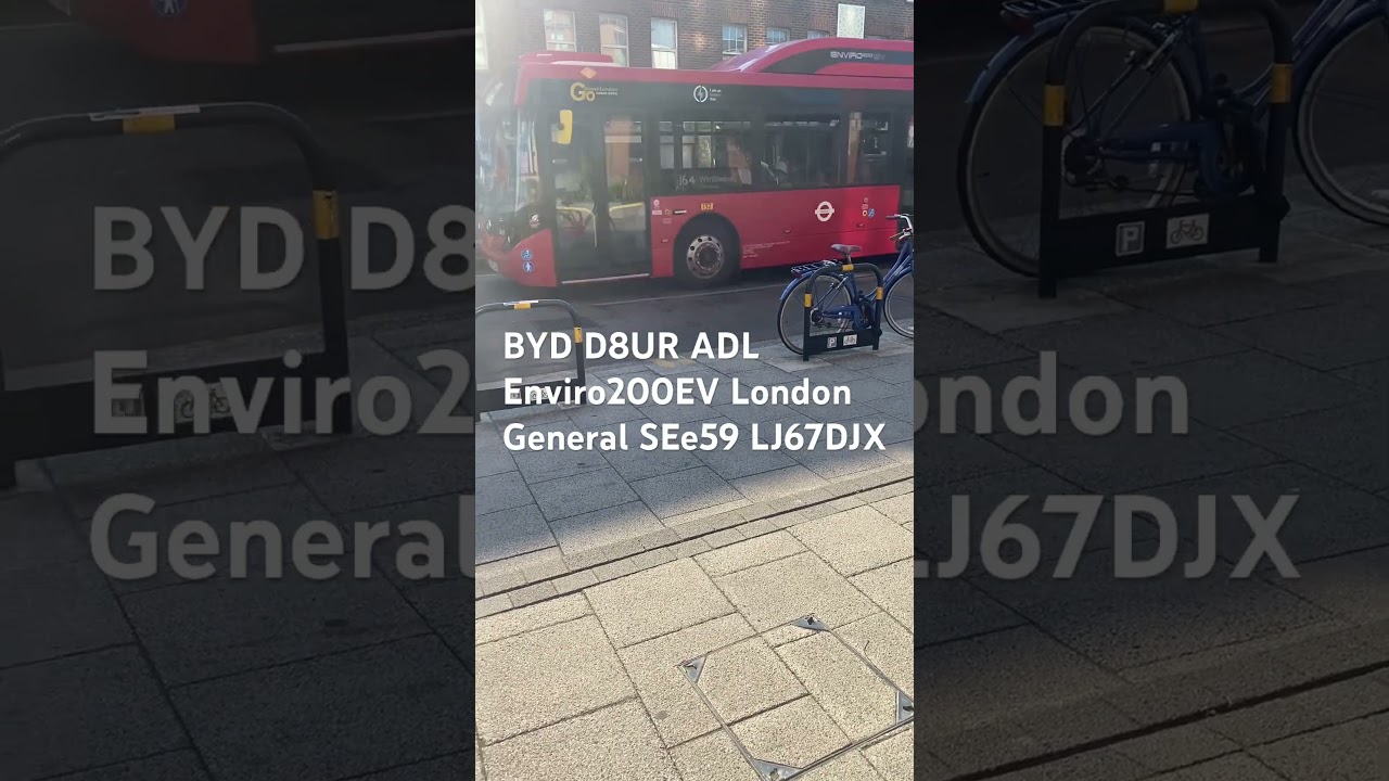 BYD D8UR ADL Enviro200EV London General SEe59 LJ67DJX Route 164 Wimbledon