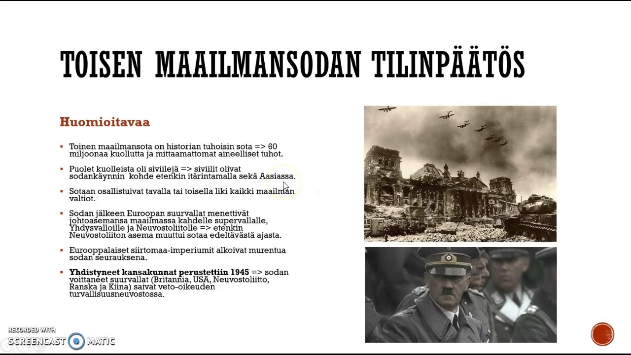 Toisen mailmansodan tilinpäätös