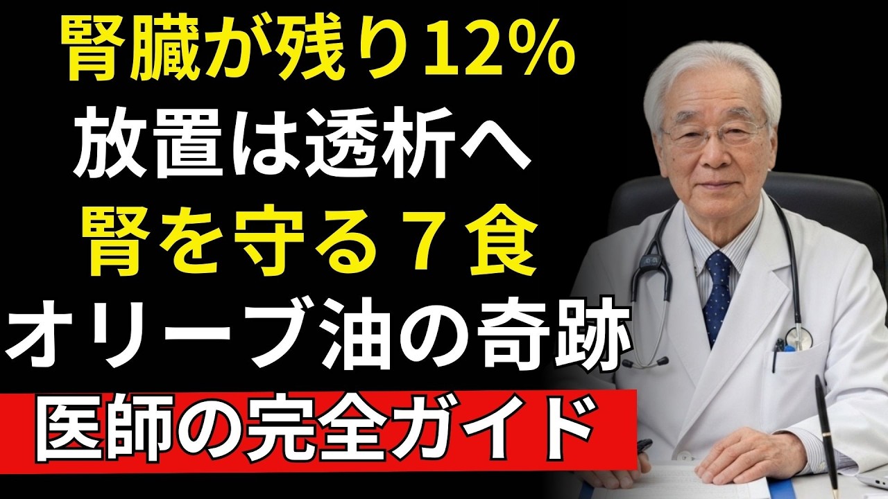 【医師が警告】腎臓は気づかぬうちに進行する｜透析を避ける食事と習慣の完全ガイド｜長寿の秘訣