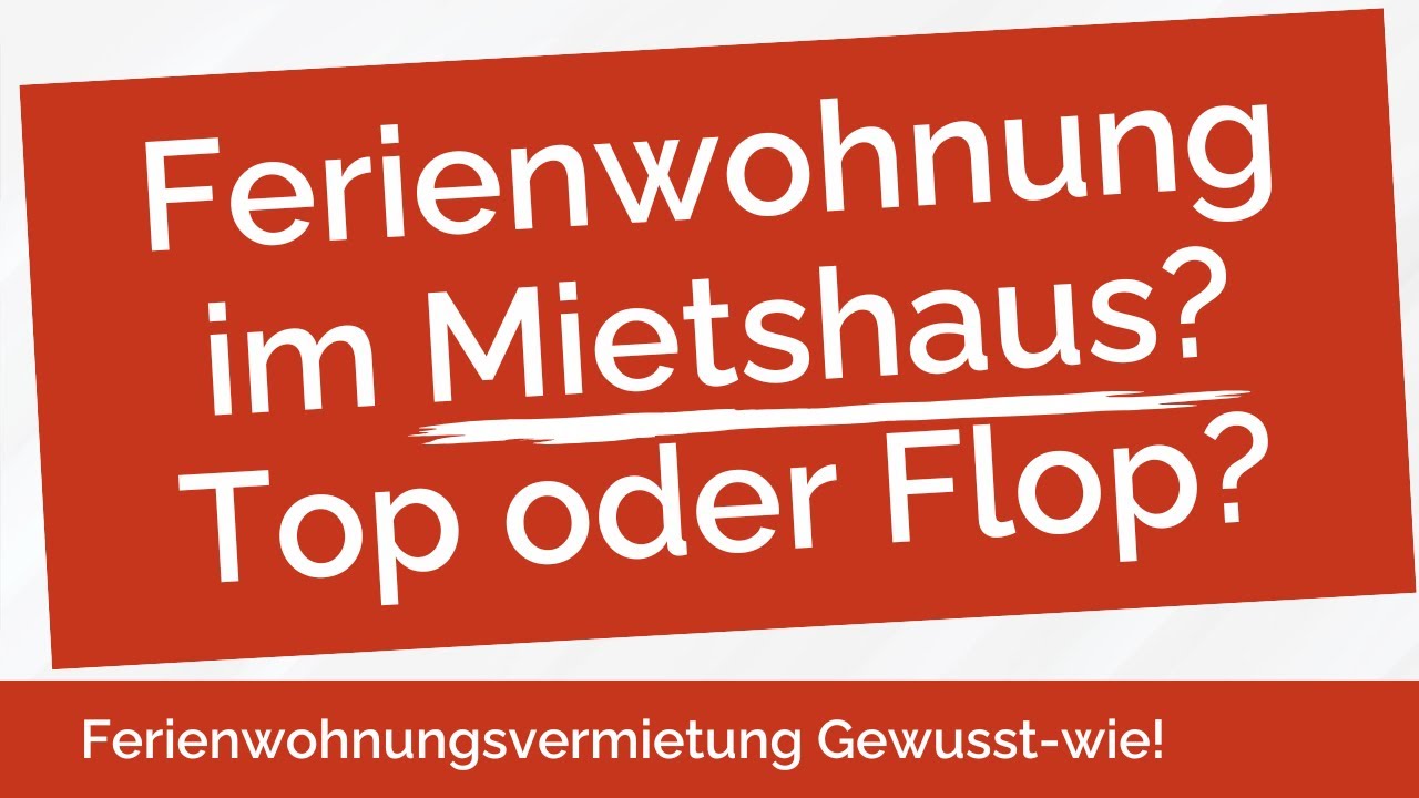 Kurzzeitvermietung im Mietshaus, Dauermieter und Urlauber Wand an Wand, eine gute Idee?