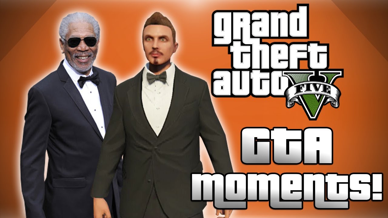 GTA 5 Online Funny Moments! - Morgan Freeman, Stranger Selfie, Basically's Barbecue and More!