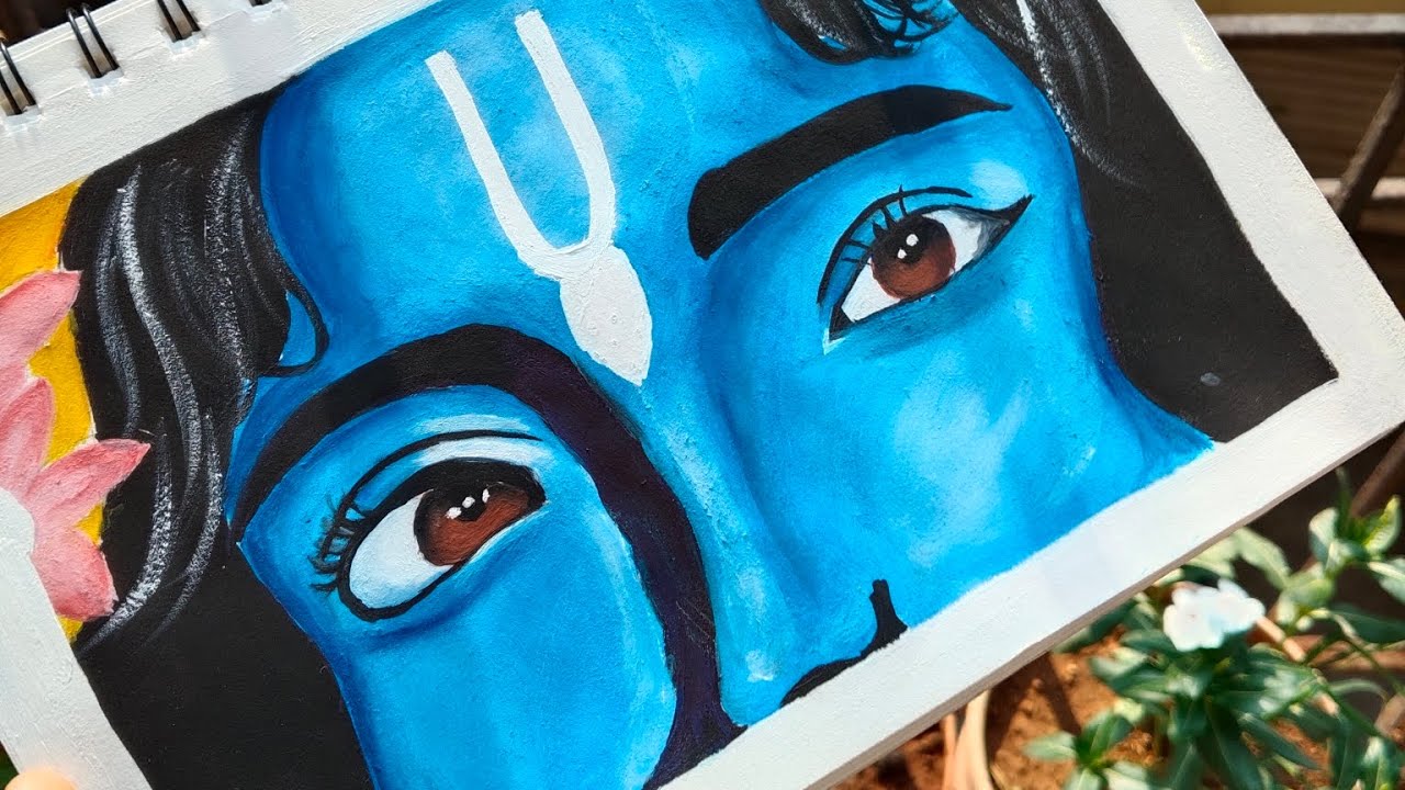 Shri Krishna eyes painting|Process|Siddhi Malkanti|