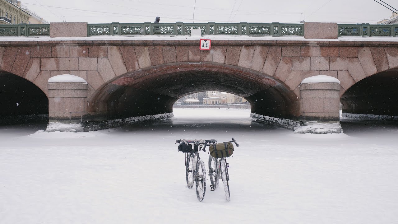 cycling the frozen canals and rivers of the city 