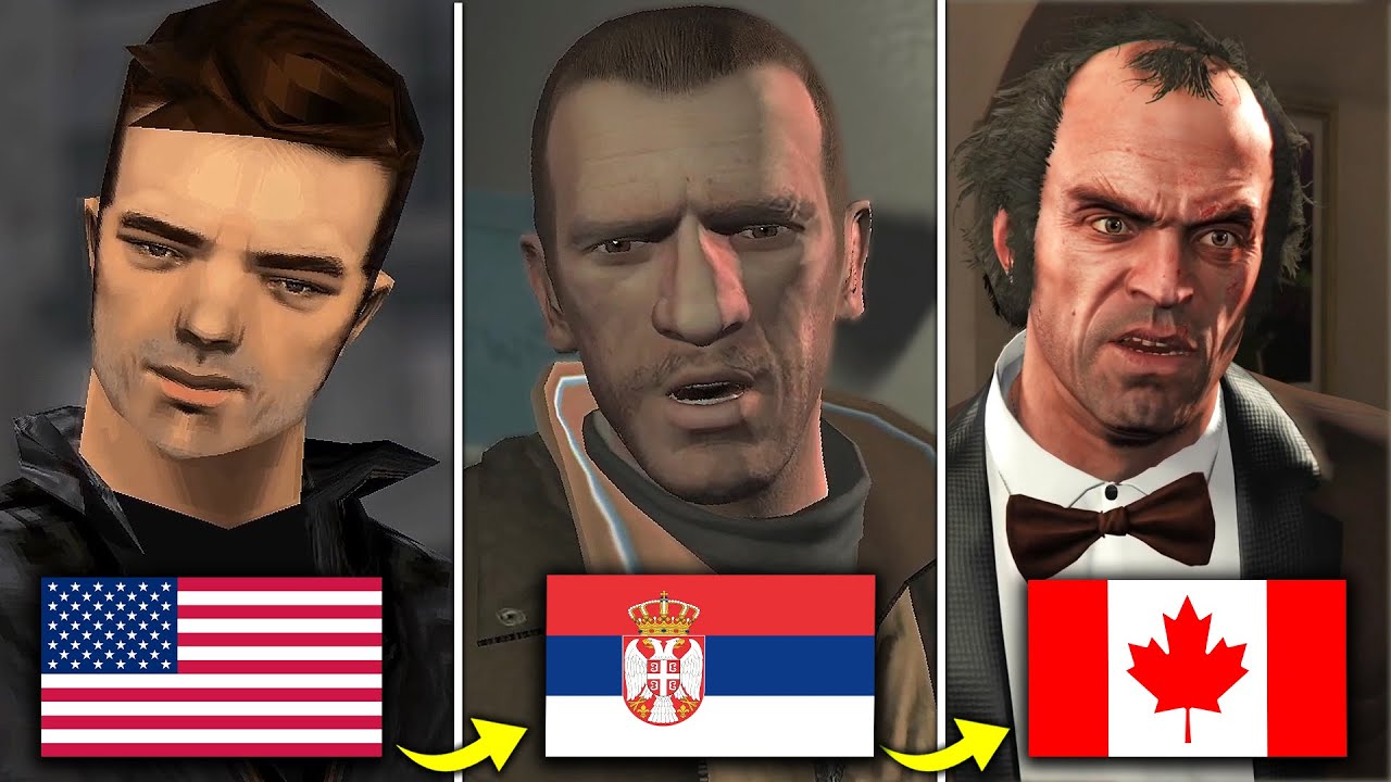 Actual NATIONALITY of Every GTA Protagonist! (GTA 3 → GTA 5)