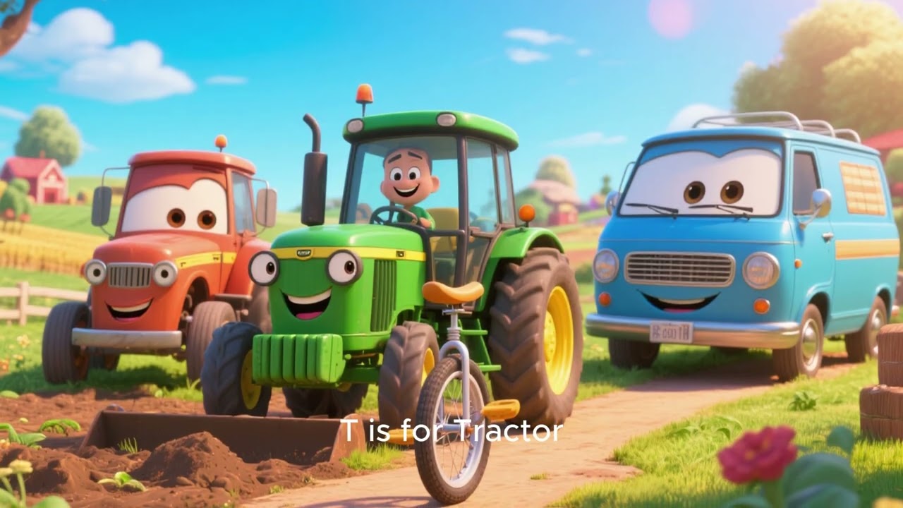 Learn ABC & Numbers with Vehicles   Fun Cartoon
