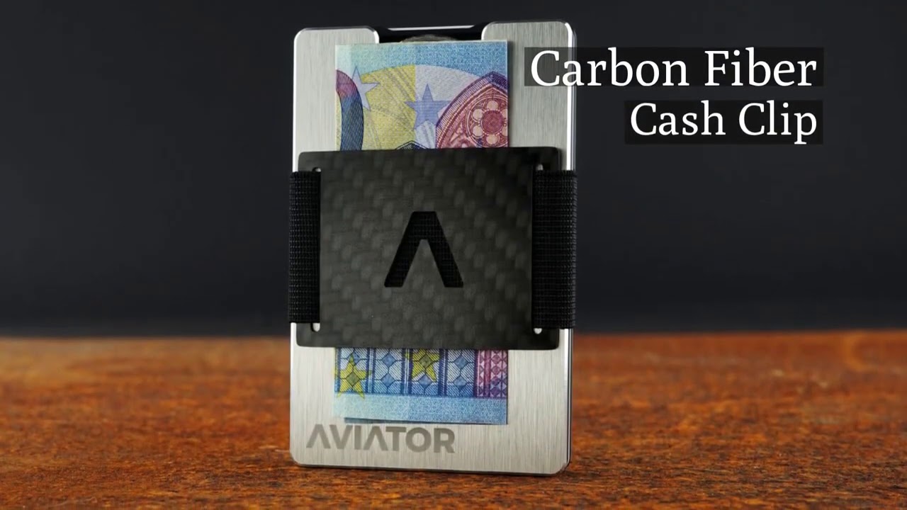 Aviator Wallet | The Metal Slim Wallet with Carbon Fiber Cash Clip | Brushed Edition