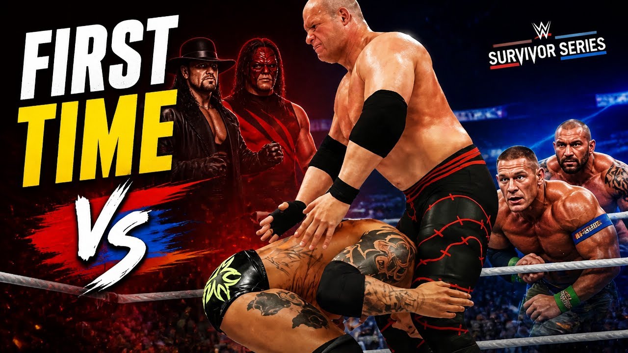 Wwe first time in Kane and undertaker vs john cena and batista