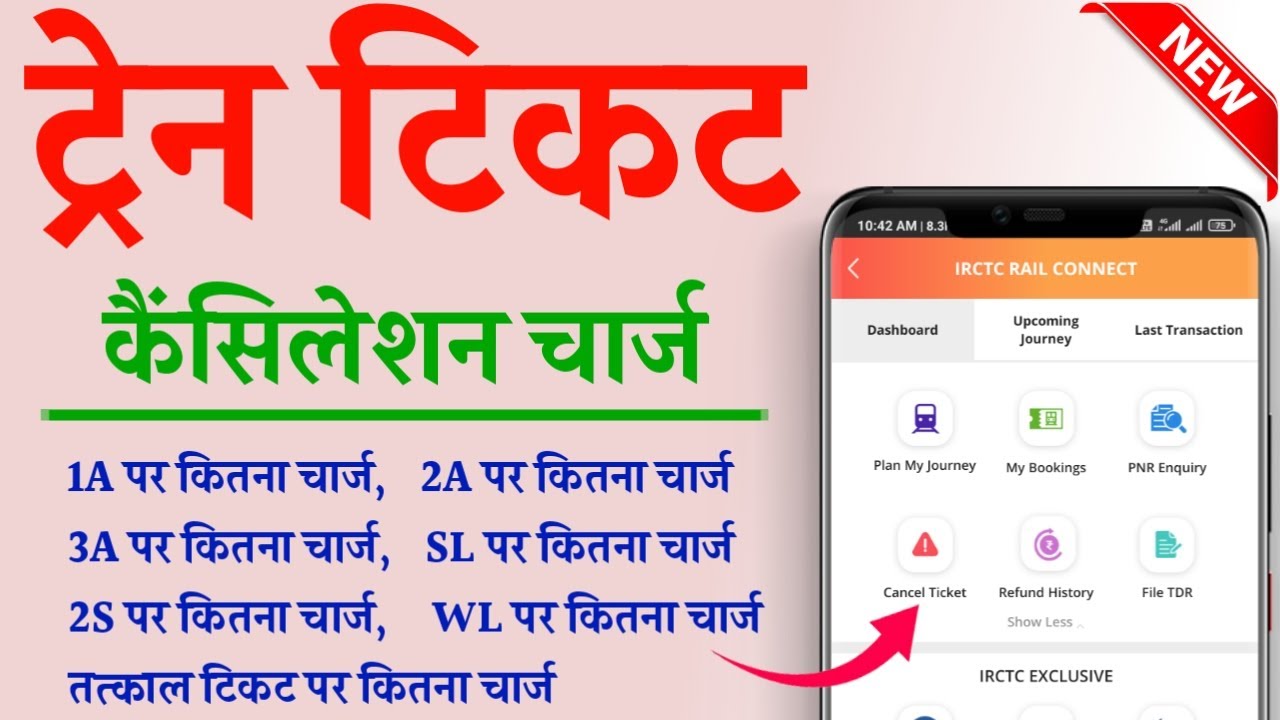 Train Ticket Cancellation Charges|IRCTC Ticket Cancellation charge|How to cancel train ticket online