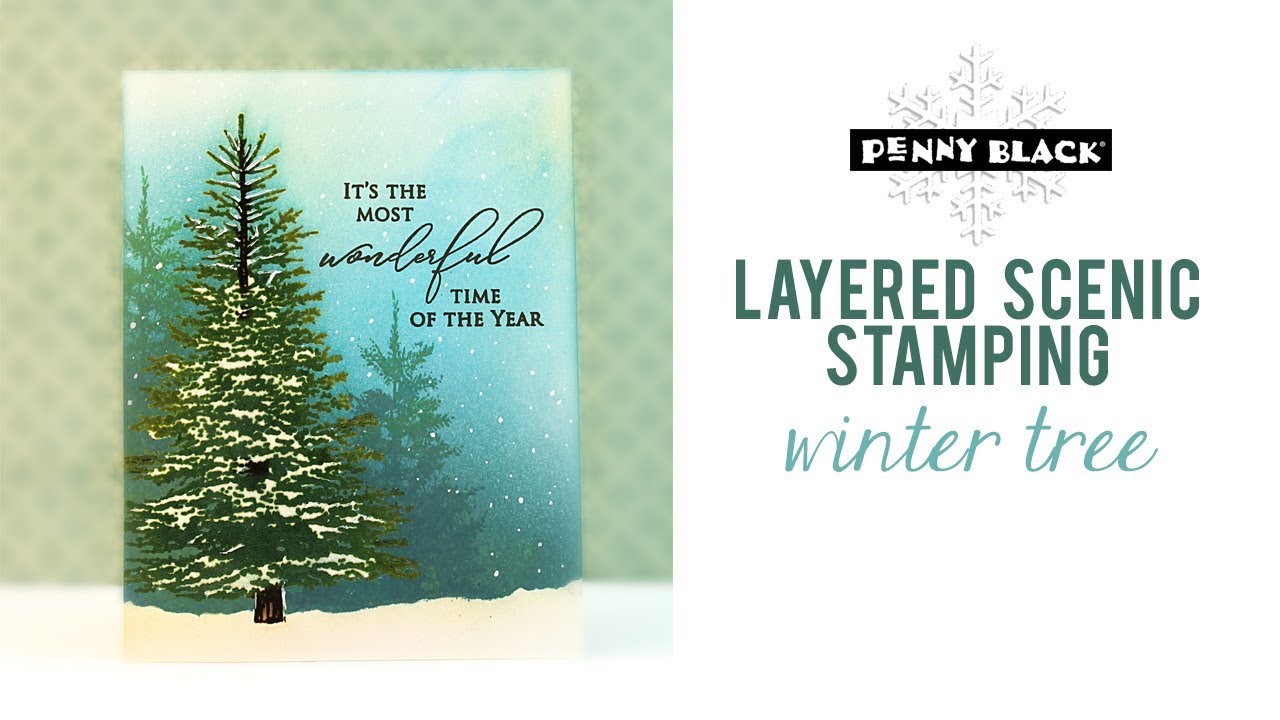PB&J | Layered Scenic Stamping | Winter Tree
