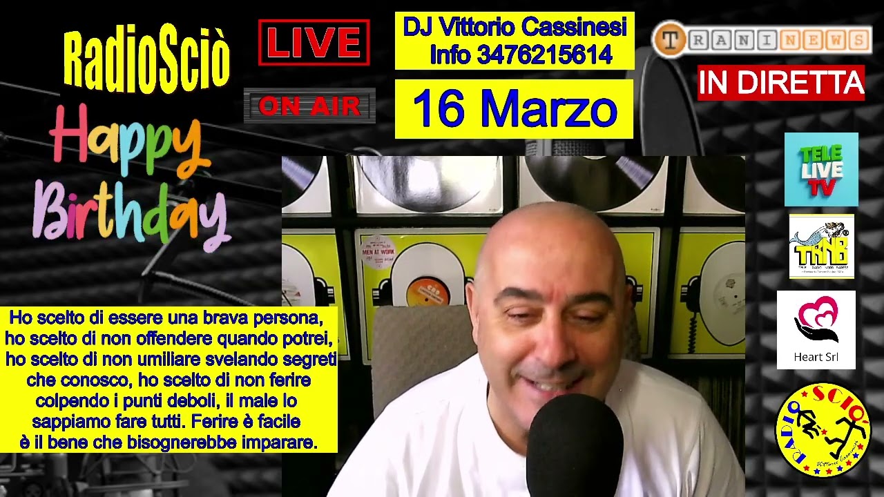 DJ Vittorio Cassinesi in Diretta su RadioSciò con Tanti Auguri a Te di 16 Marzo