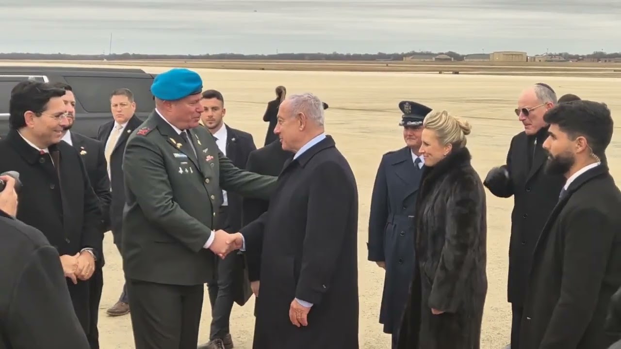 Prime Minister Benjamin Netanyahu lands in Washington DC