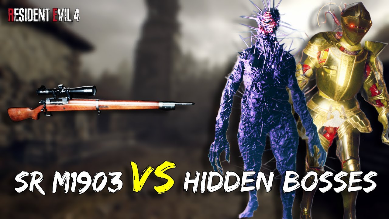 Resident Evil 4 - Max Level SR M1903 vs ALL HIDDEN BOSSES | Professional Difficulty