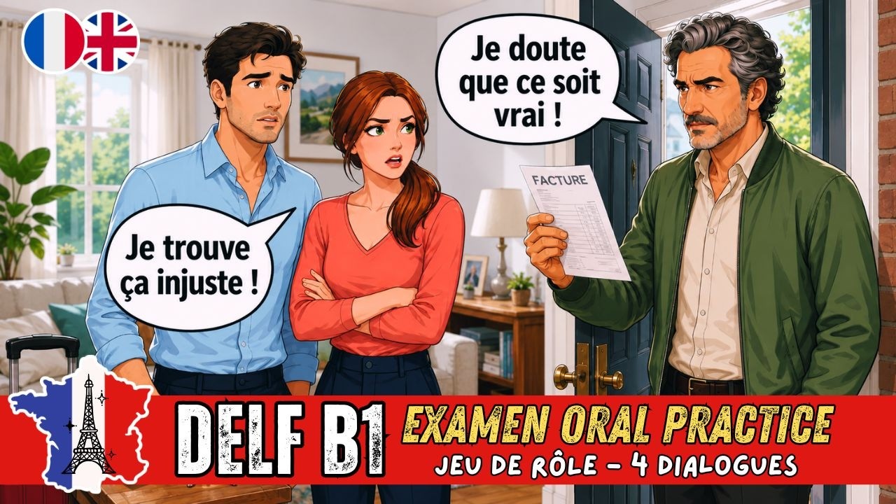 DELF B1 Production Orale | 4 Roleplay Dialogues | B1 French Listening Practice