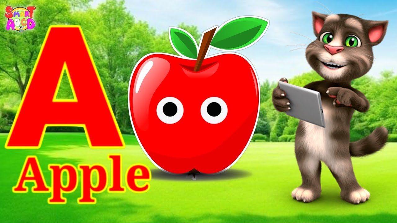Фонетическая песенка 2 с двумя словами в 3D-формате - A для яблока 🍎🍏 - Песни про алфавит ABC со ...