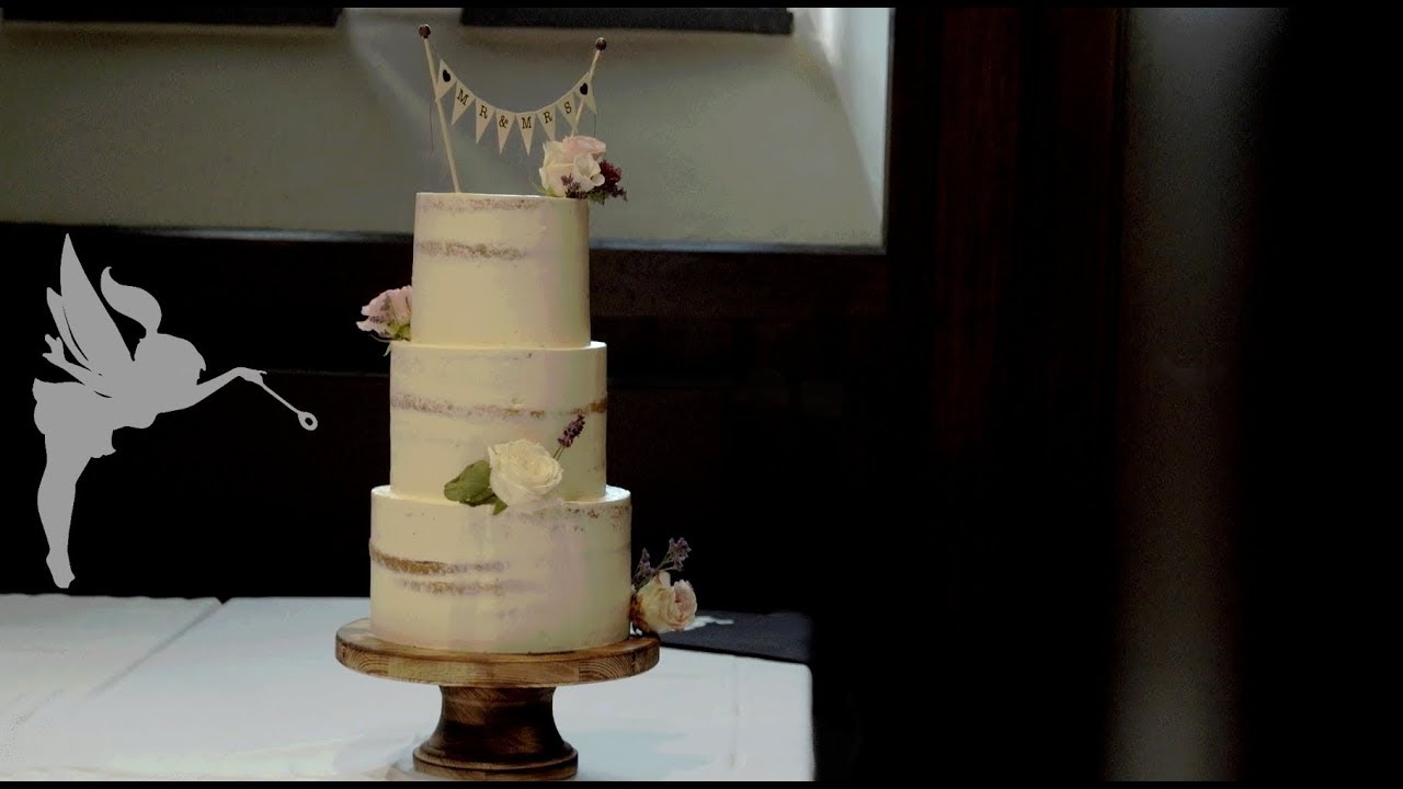 Making of Seminaked Weddingcake - Seminaked Hochzeitstorte mit 3 Etagen & echten Blumen - Kuchenfee