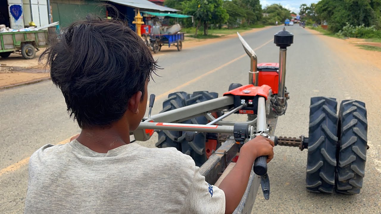 -vlog141-driver tractor  transport eath sand go home