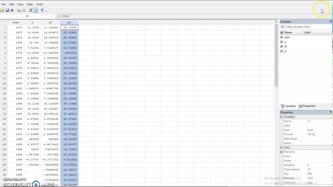1.5 Transforming data into log form using STATA