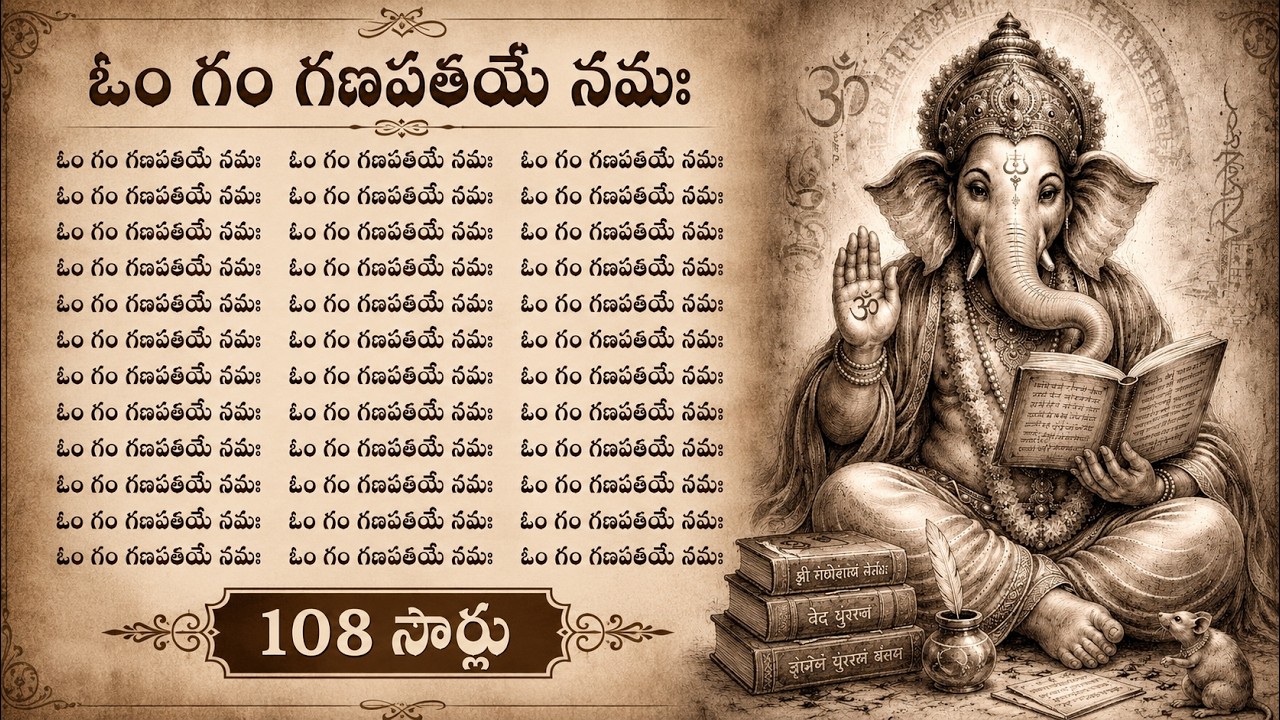 Om Gam Ganapathaye Namaha 108 Times | Powerful Ganesha Mantra