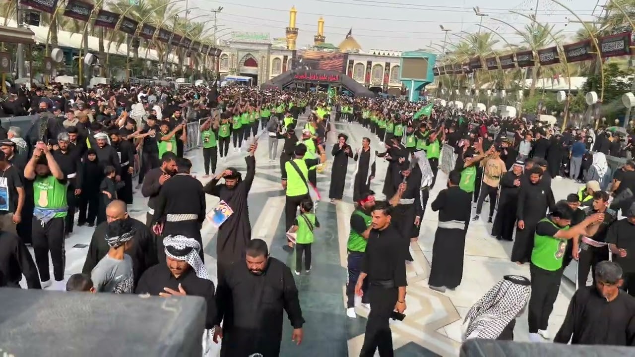 كوم ياعباس ياضي عيني || حسين الخزعلي|| دخولية موكب مشاة شباب القاسم (ع) بين الحرمين يوم16 صفر 