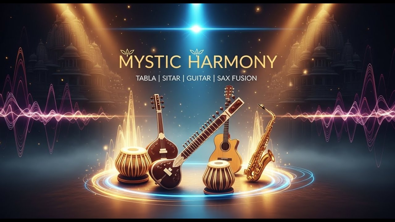Mystic Harmony &ndash; Tabla Sitar Guitar Saxophone | Soulful Cinematic Melody | FUSION MUSIC INSTRUMENT