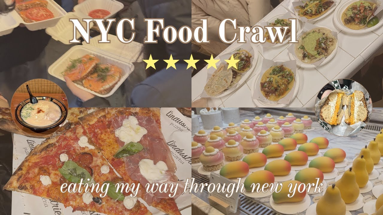 nyc food crawl + vlog! | dim sum, bakeries, pizza, tacos