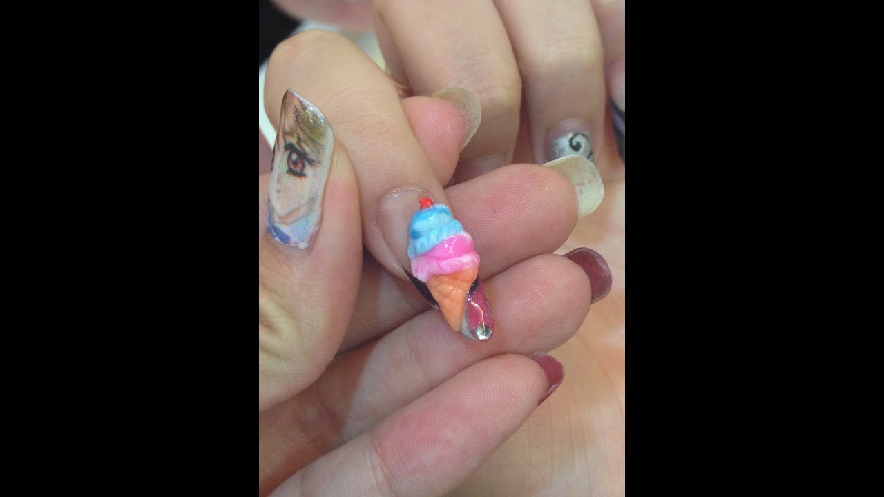 How to do easy 3D Nail Art Ice Cream Tutorial - Organic 3D Sculpture Gel Singapore