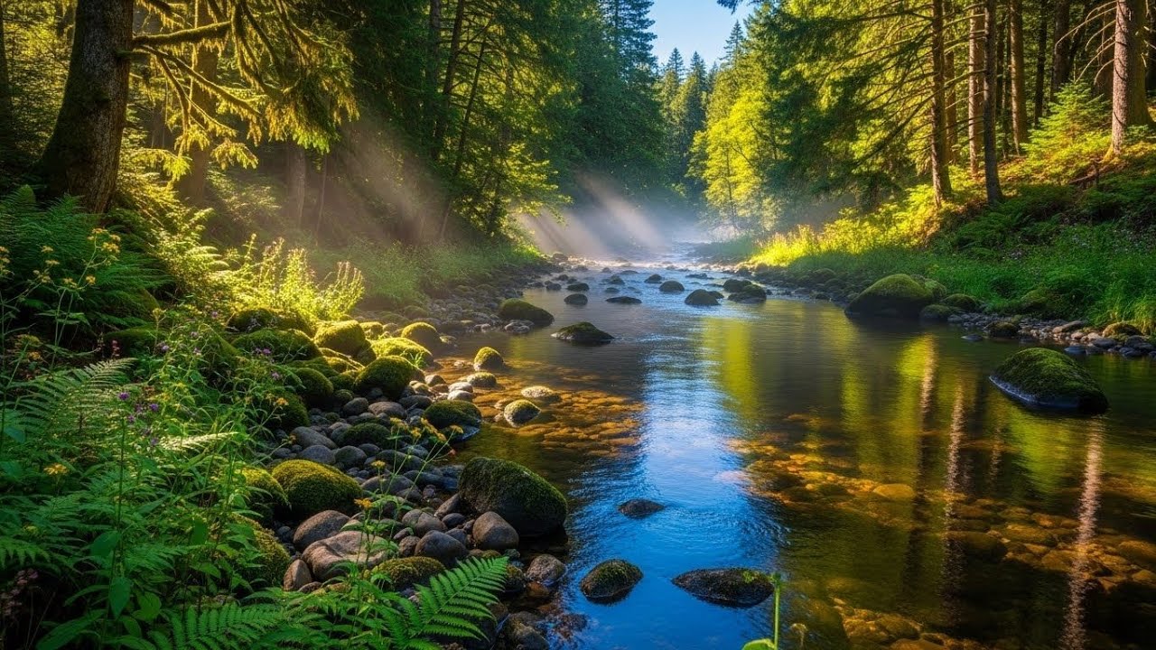 Peaceful Flowing River 🌊 Natural Ambience Sound for Deep Sleep and Stress Relief #156