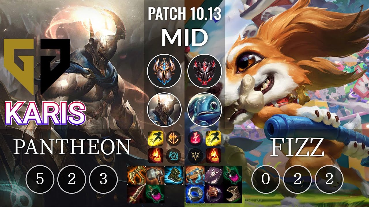 GEN Karis Pantheon vs Fizz Mid - KR Patch 10.13