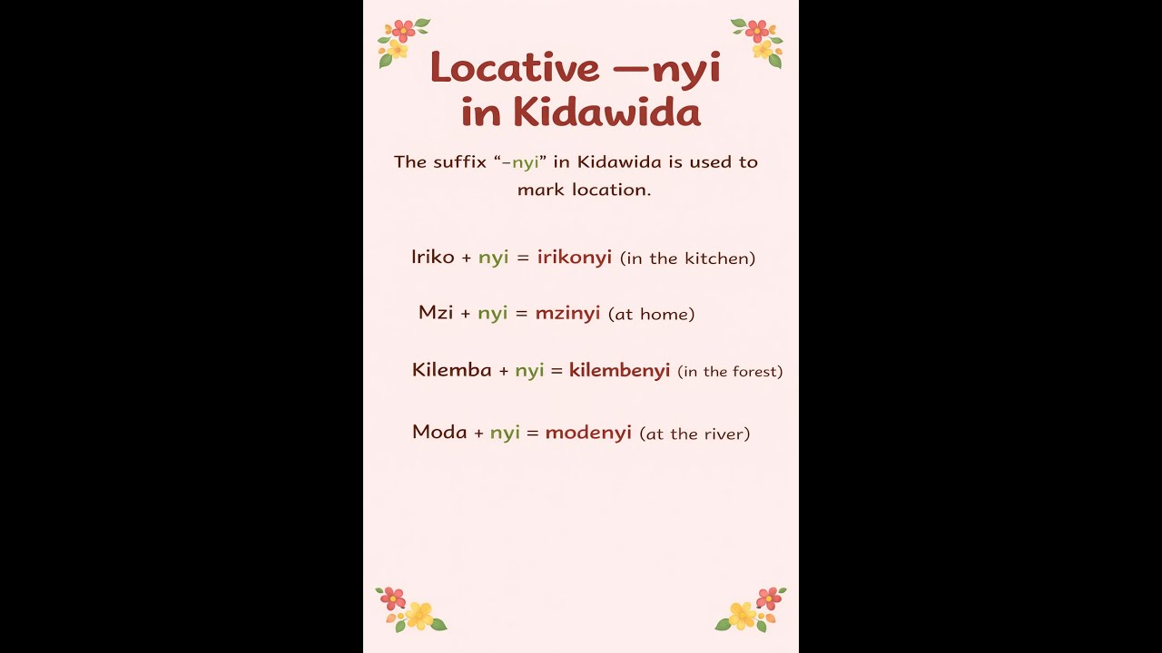 Locative -nyi in Kidawida | Episode 51