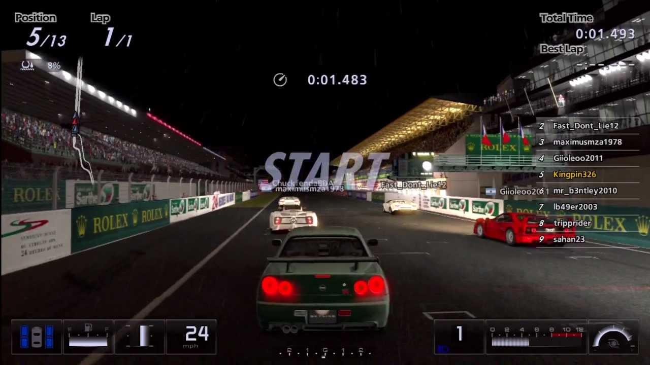 GT5 Online Shuffle Night Racing (Close Race) - Circuit de la Sarthe