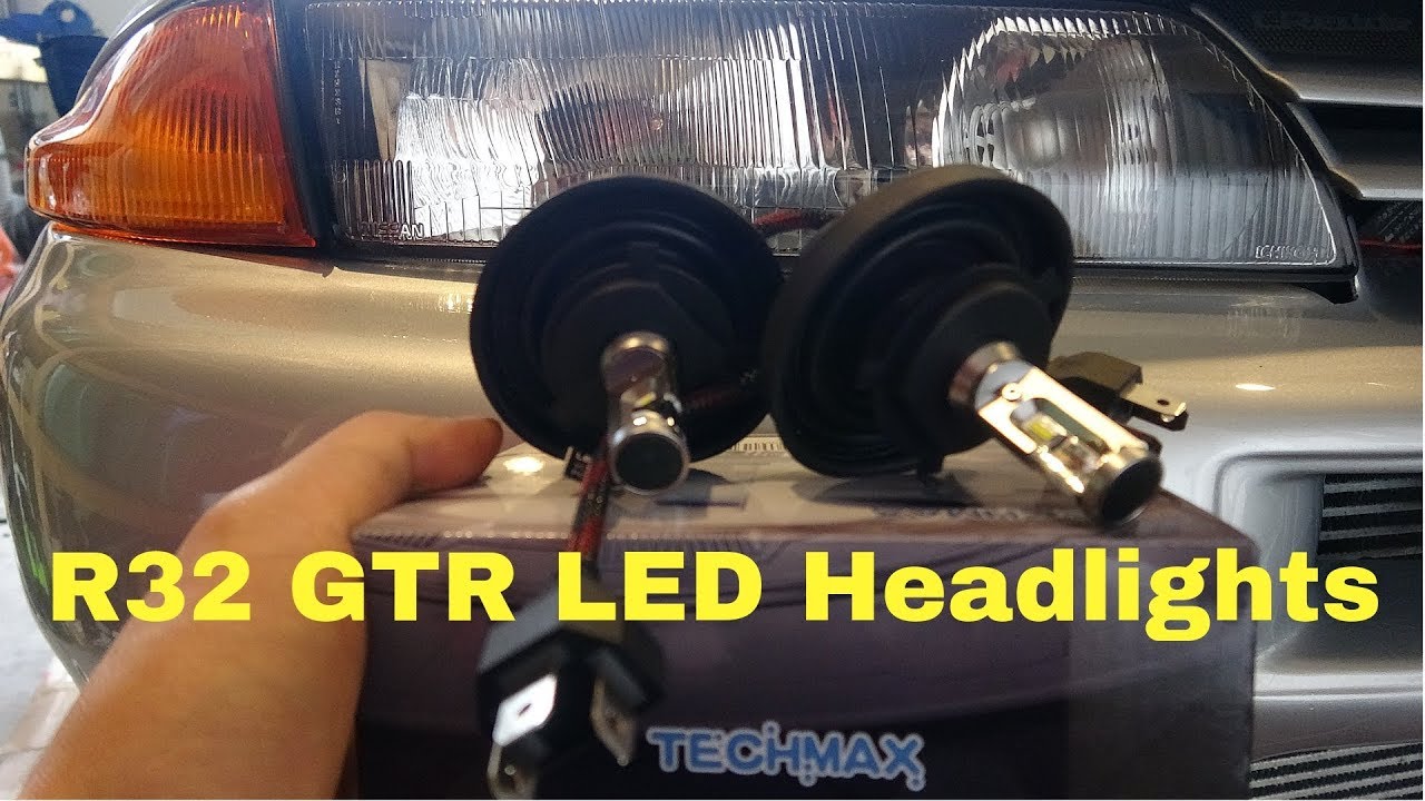 Techmax LED Headlights install and review test Nissan Skyline R32 GTR