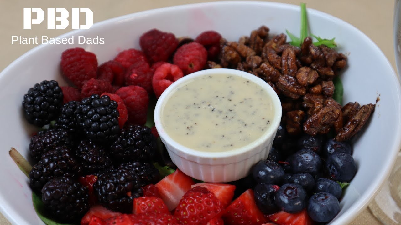 Very Berry Salad with Creamy Poppy Seed Dressing - Vegan