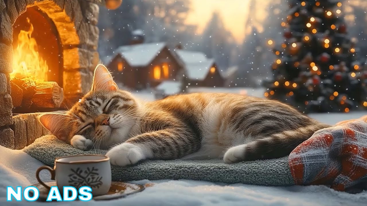 Relaxing Music For Cats 🌙 Cat Sleep Music 🧸Soft Fireplace Atmosphere Encouraging Gentle And Deep Cat