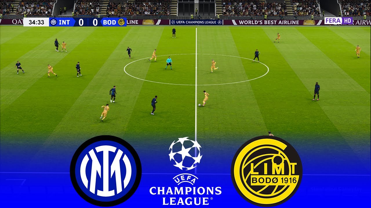 INTER vs BODO GLIMT Live | UEFA Champions League 2026 | 24/02/2026 | Simulation PES 2021 Gameplay