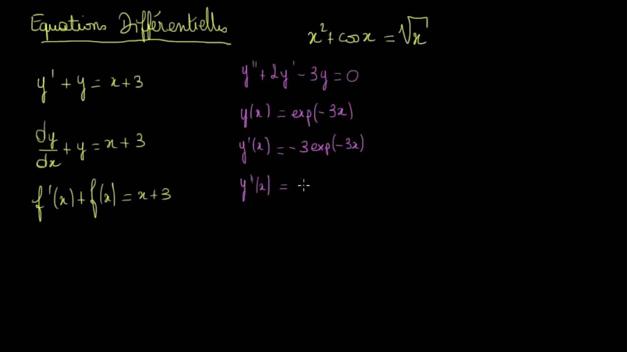 Qu'est-ce qu'une équation différentielle ?