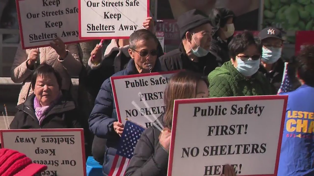 NYC residents protest construction of homeless shelter