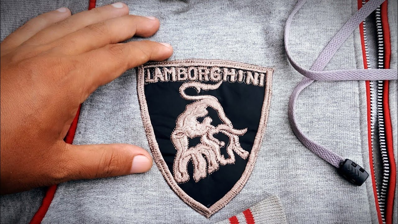 Atraksi keahlian tangan | cara membuat LOGO LAMBORGHINI dengan mesin bordiran manual