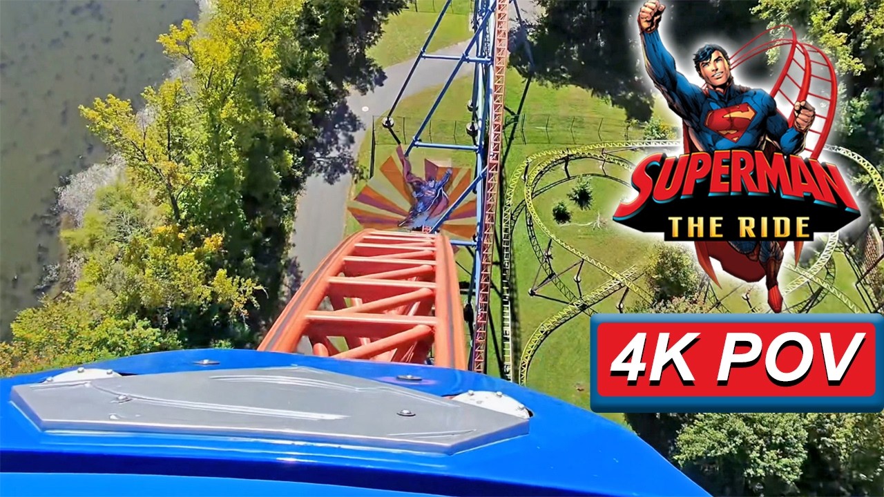 Superman: The Ride (4K Front Seat POV)- Six Flags New England, Agawam, MA