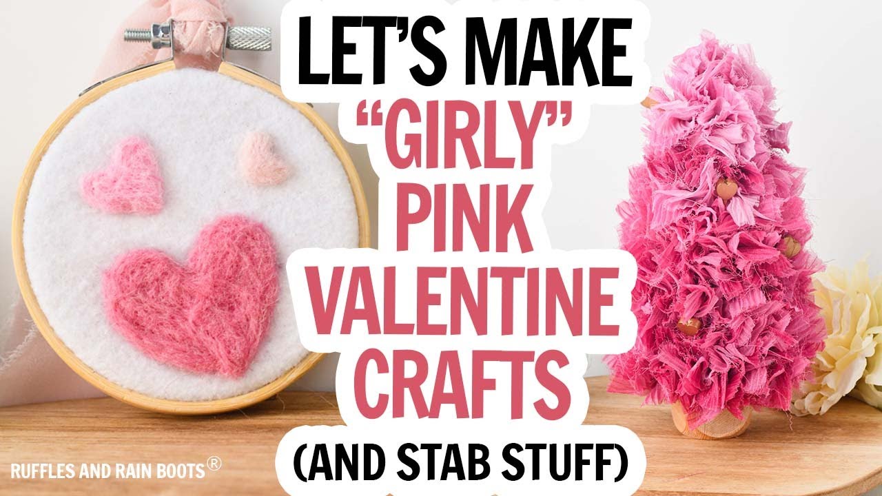 Let's Make Girly Pink Valentine Crafts - You Get to Stab Stuff, So Why Not?
